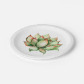 7" Rundpapierplatte Boho Cacti Cactus Succulent B Pappteller (Schrägansicht)