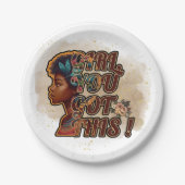 7" Rundpapierplatte - Mädchen, das Got du! Pappteller (Vorderseite)