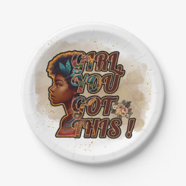 7" Rundpapierplatte - Mädchen, das Got du! Pappteller