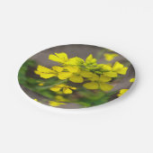 7" Rundpapierplatte mit gelber Blume Pappteller (Schrägansicht)