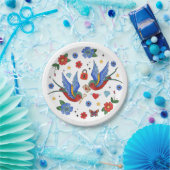 7" Rundpapierplatte Traditioneller Bird Tattoo Spa Pappteller (Party)