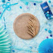 7" Rundpapierplatte Weizen auf Burlap-Sack-Land Pappteller (Party)