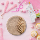 7" Rundpapierplatte Weizen auf Burlap-Sack-Land Pappteller (Party)