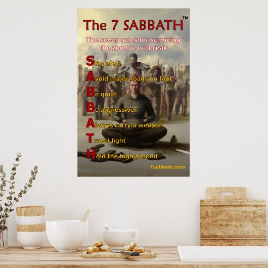 7 SABBTH Zombie Überlebenspender Poster (Küche)