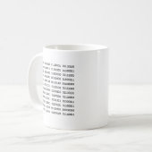 7 schmutzige binäre Wörter Kaffeetasse (Vorderseite Links)