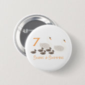 7 Schwäne a Schwimmen Button (Vorne & Hinten)