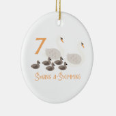 7 Schwäne a Schwimmen Keramik Ornament (Rechts)