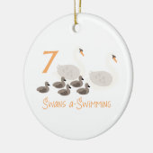 7 Schwäne a Schwimmen Keramik Ornament (Links)
