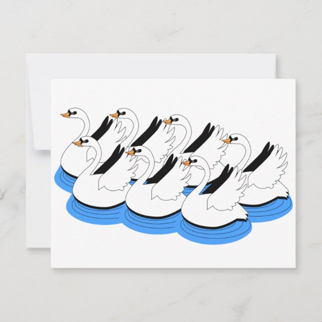 7 Schwäne Schwimmen (Vorderseite)