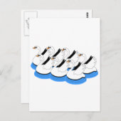 7 Schwäne Schwimmen Postkarte (Vorne/Hinten)