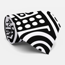 7 schwarze und weiße Doodles Krawatte