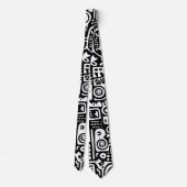 7 schwarze und weiße Doodles Krawatte (Rückseite)