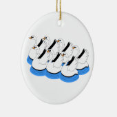 7 schwimmende Schwäne Keramik Ornament (Rechts)