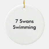7 schwimmende Schwäne Keramik Ornament (Hinten)