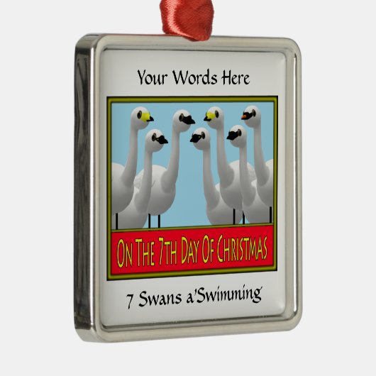 7 schwimmende Schwäne Ornament Aus Metall (Rechts)