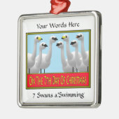 7 schwimmende Schwäne Ornament Aus Metall (Links)