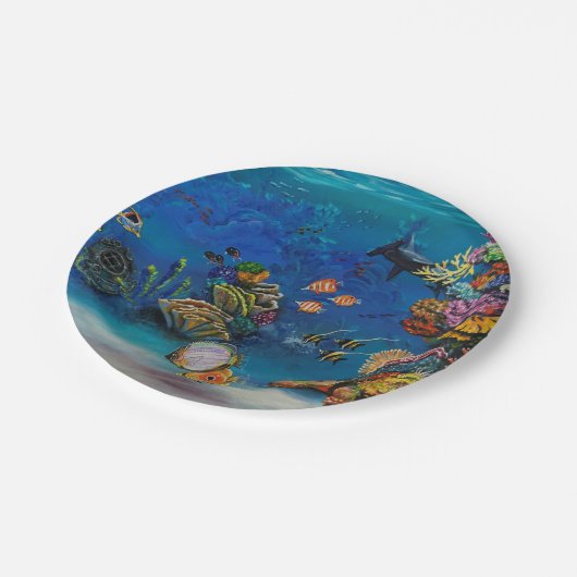 7 Seekorallenriff Pappteller (Schrägansicht)