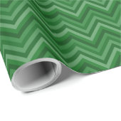 7 Shades Dark Green Zig Zag Stripe Geschenkpapier (Rolleneckpunkt)
