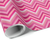 7 Shades Pink Zig Zag Stripe Geschenkpapier (Rolleneckpunkt)