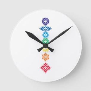 7 Sieben Chakren Energie Runde Wanduhr