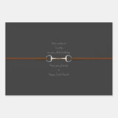 7" Snaffle Bit & Reins Custom Text Reittier Geschenkpapier Set (Vorderseite 2)
