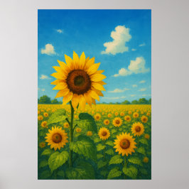 7. Sommer, Sonnenblumenstille, saisonale Drucken Poster