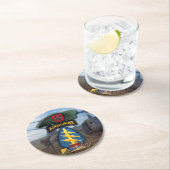 7. Sondereinheiten Grüne Berets vietnam Krieg Runder Pappuntersetzer (Vor Ort)