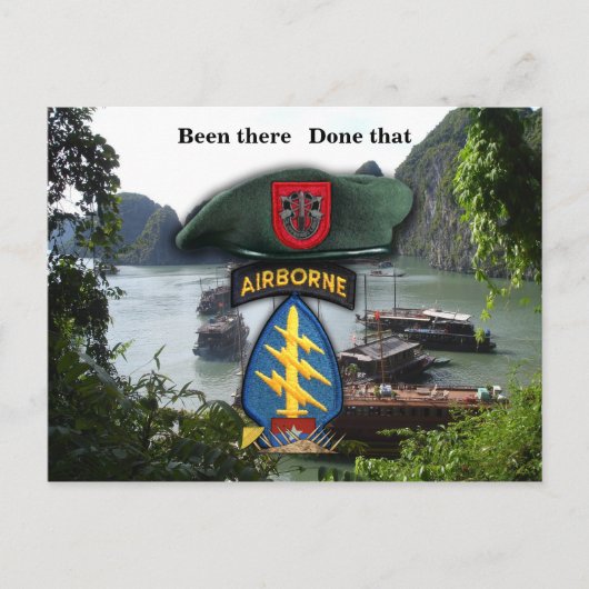 7. Spezialeinheiten grüne Berberets vietnam Krieg Postkarte (Vorderseite)
