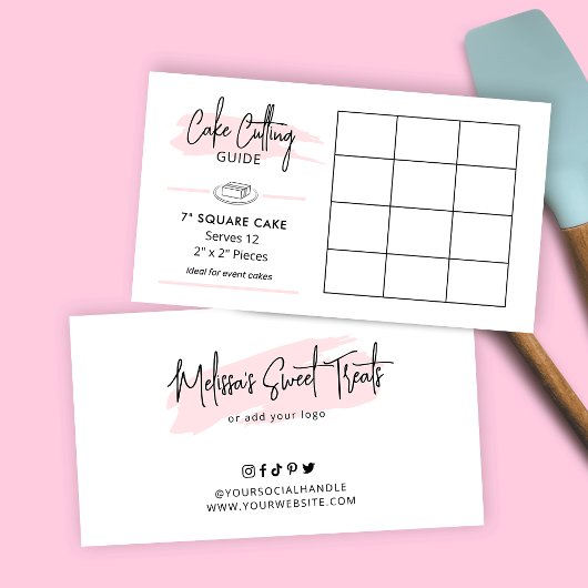 7" Square Cake Cutting Guide 2x2 Party Servvvings Begleitkarte