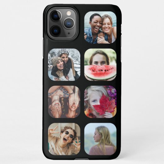 7 Square Foto Collage Black Template iPhone Case iPhone Hülle (Rückseite)