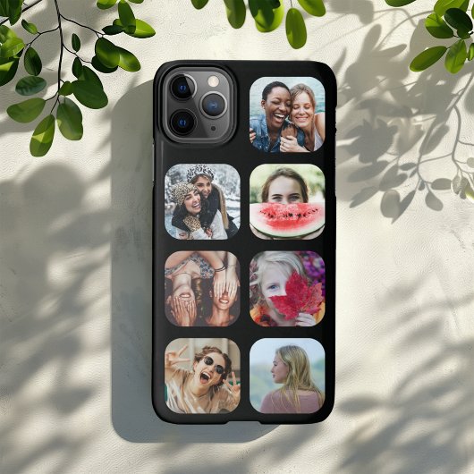 7 Square Foto Collage Black Template iPhone Case iPhone Hülle
