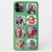 7 Square Foto Collage Green Template iPhone Case Hülle (Rückseite)