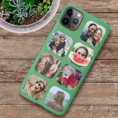 7 Square Foto Collage Green Template iPhone Case iPhone Hülle