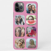 7 Square Foto Collage Rosa Vorlage iPhone Case Hülle (Rückseite)