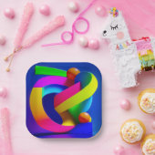 7" Square Paper Plate Pappteller (Party)