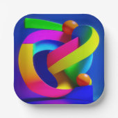 7" Square Paper Plate Pappteller (Vorderseite)