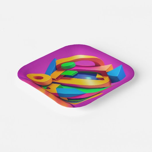 7" Square Paper Plate Pappteller (Gewinkelt)