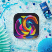 7" Square Paper Plate Pappteller (Party)