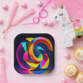 7" Square Paper Plate Pappteller (Party)