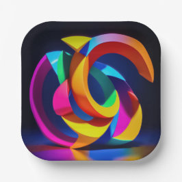 7" Square Paper Plate Pappteller