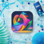 7" Square Paper Plate Pappteller (Party)