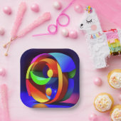 7" Square Paper Plate Pappteller (Party)