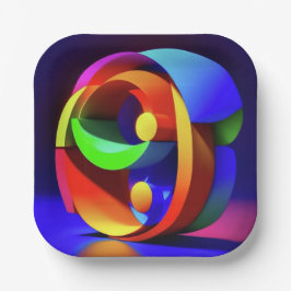 7" Square Paper Plate Pappteller