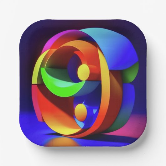 7" Square Paper Plate Pappteller (Vorderseite)