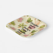 7" Square Paper Teller mit Pflanze Kostenvoranschl (Gewinkelt)