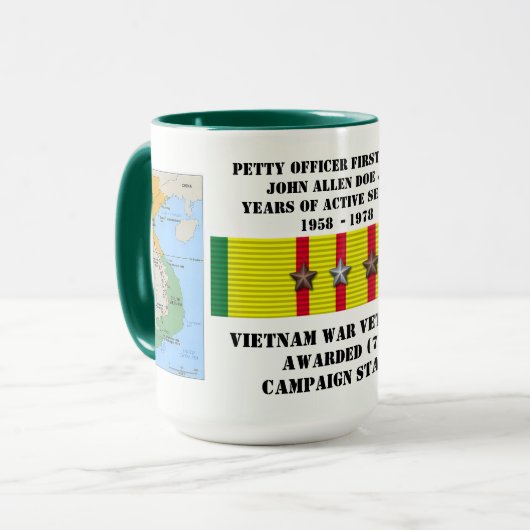 7 STERNE SAILORS VIETNAM KRIEG TASSE (Vorderseite Links)