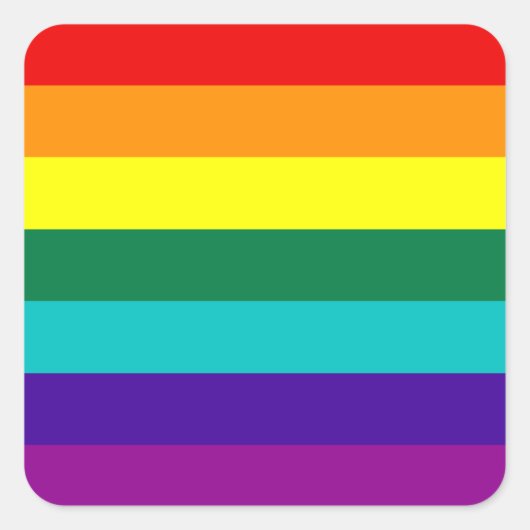 7 Streifen Rainbow Gay Pride Flag Aufkleber (Vorderseite)