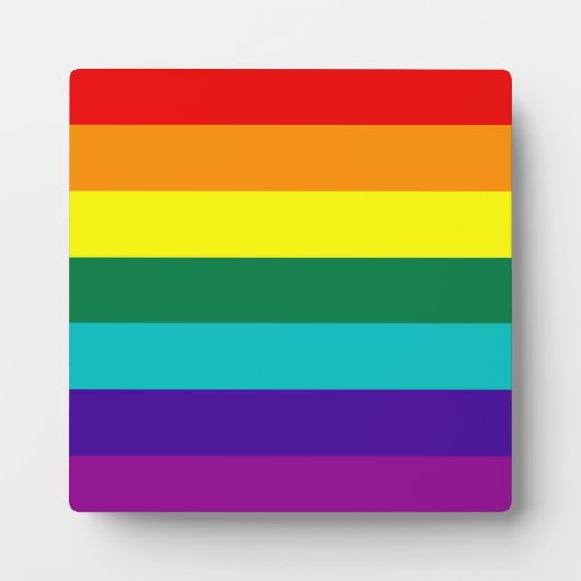 7 Streifen Rainbow Gay Pride Flag Plaque Fotoplatte (Vorderseite)