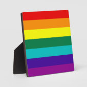 7 Streifen Rainbow Gay Pride Flag Plaque Fotoplatte (Vorderseite)