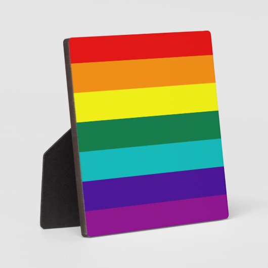 7 Streifen Rainbow Gay Pride Flag Plaque Fotoplatte (Vorderseite)